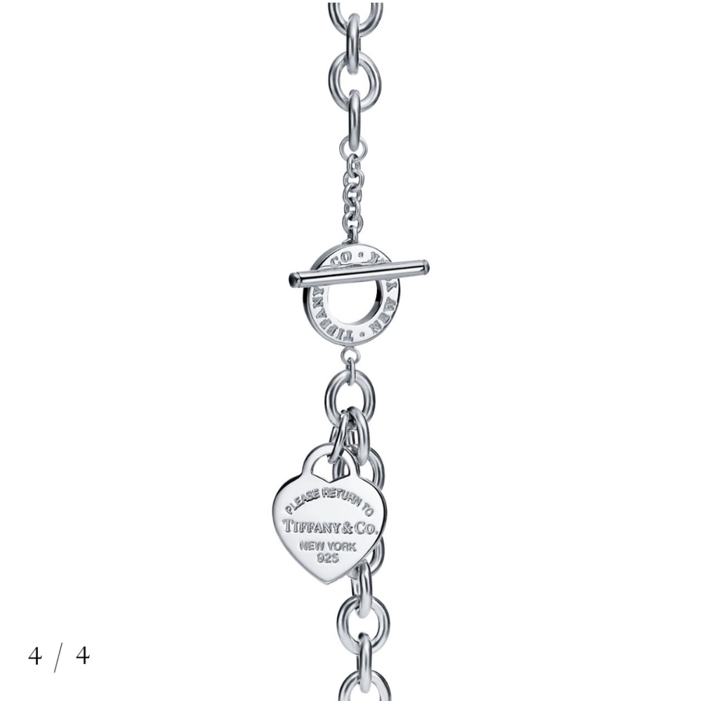 Tiffany & Co. Silver Heart Charm Necklace With Box - Picture 4 of 6